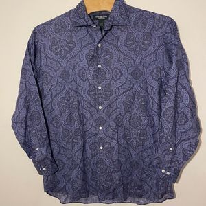 Brooks Brothers Paisley Linen Button Down Shirt - XL